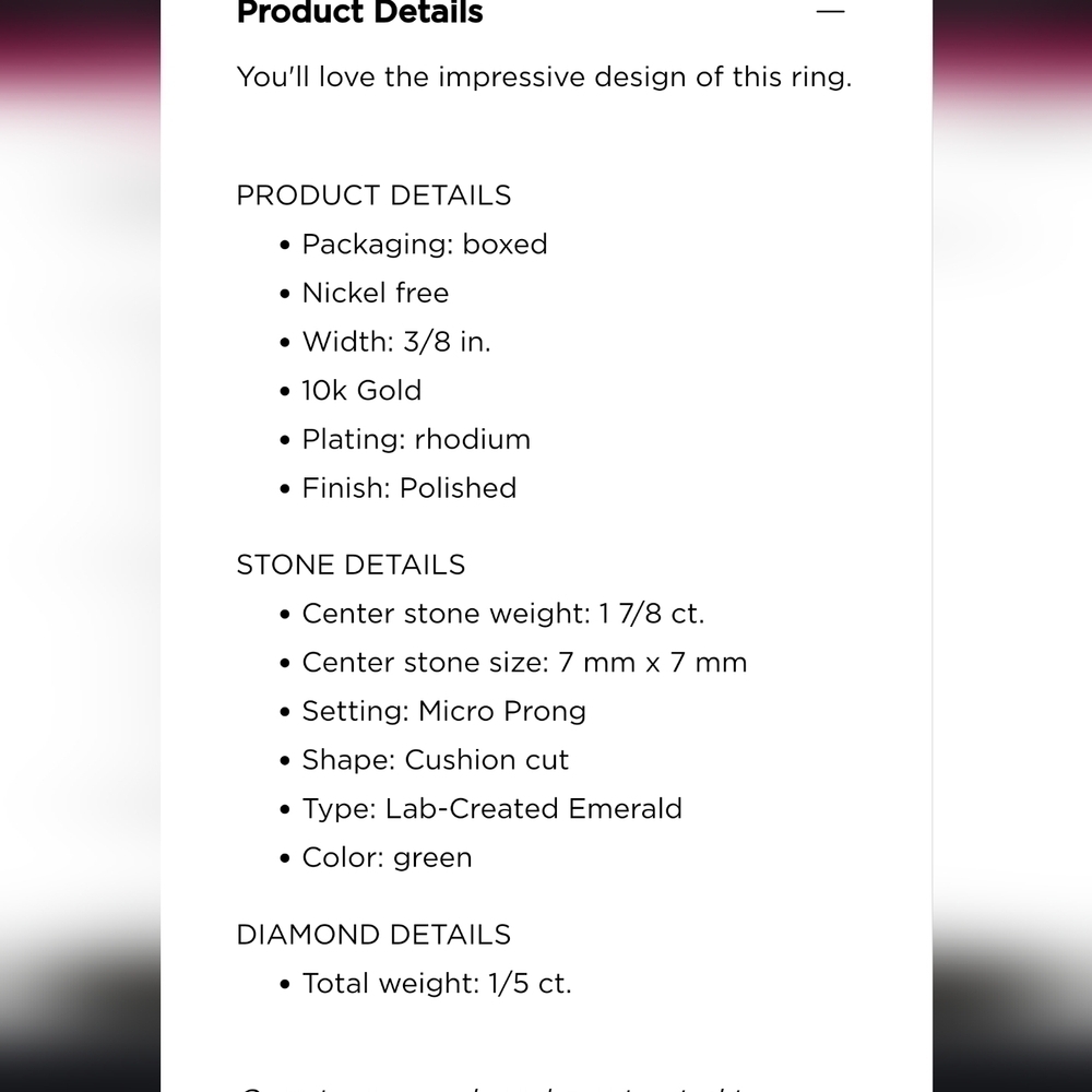 Lab Created Emerald 10k White Gold 1/5 Carat Tw D… - image 4